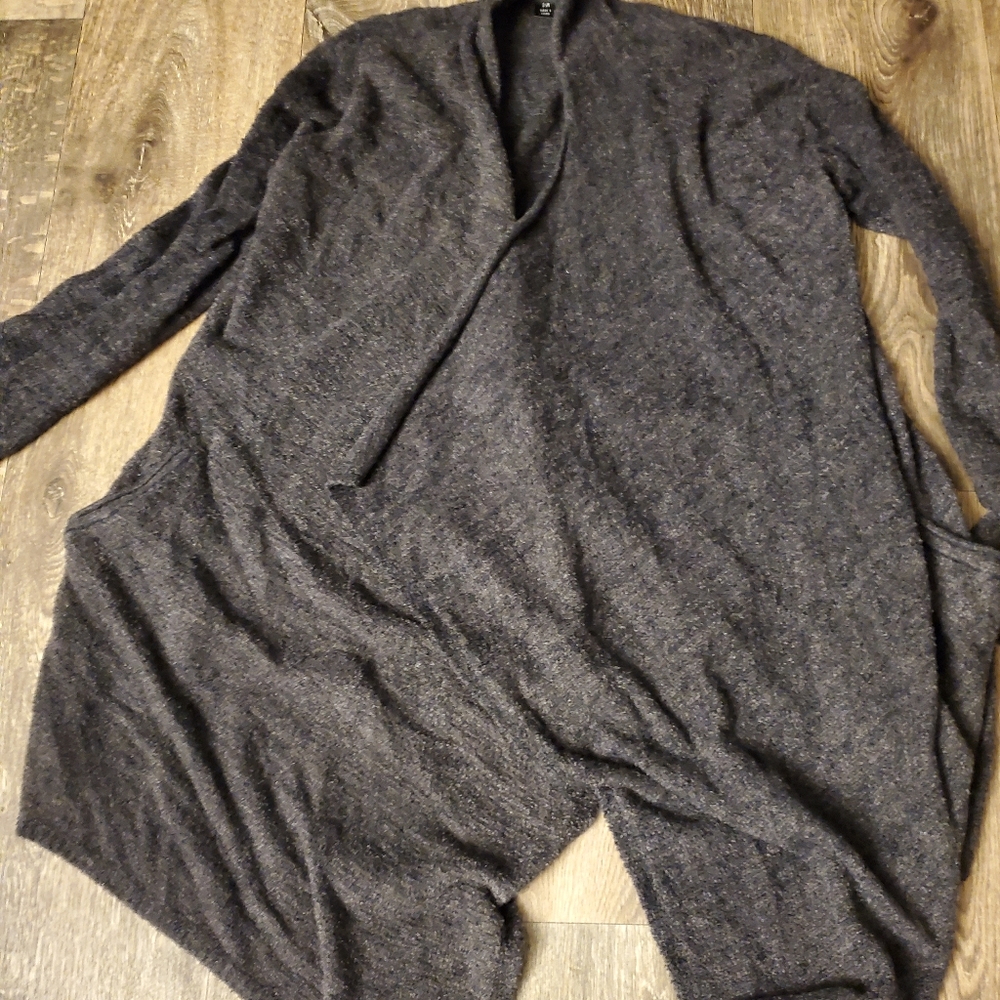 Barefoot Dreams Open Cozy Lite Cardigan Charcoal Gray Small/Med VGC